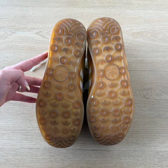 Adidas Gazelle Mustard and White Suede Sneakers - Picture 4 of 5